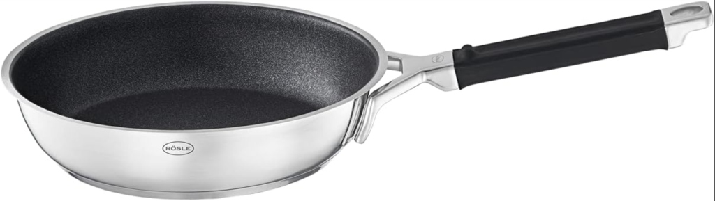 RÖSLE SILENCE PRO Bratpfanne, Pfanne mit kratzfester Premium-Antihaftversiegelung ProResist, Silikongriff, 28 cm