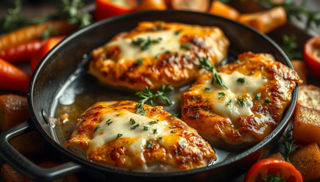 überbackene Hähnchenpfanne