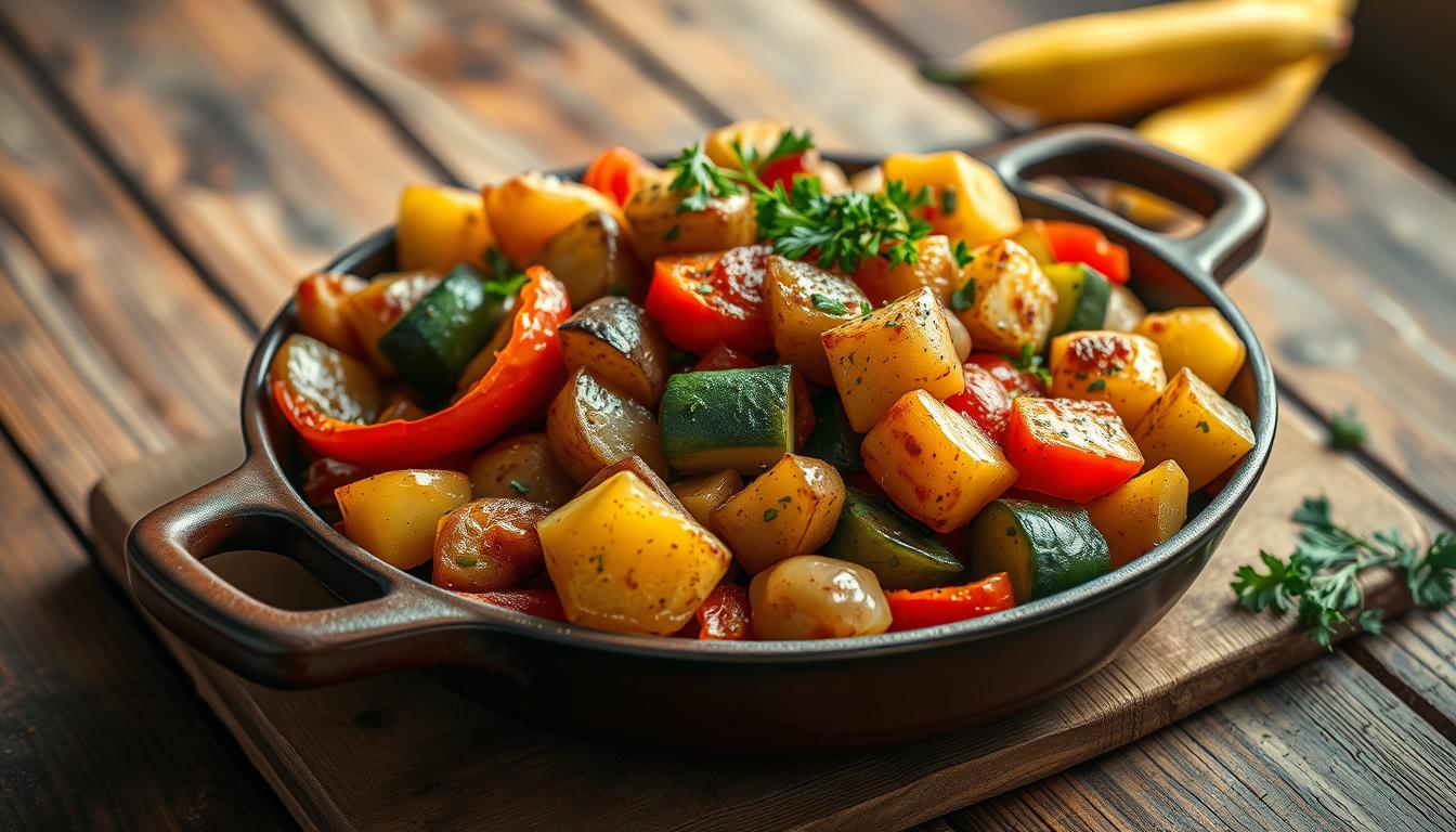 Kartoffel Gemüse Pfanne - Schnell &amp; Einfach Zubereitet