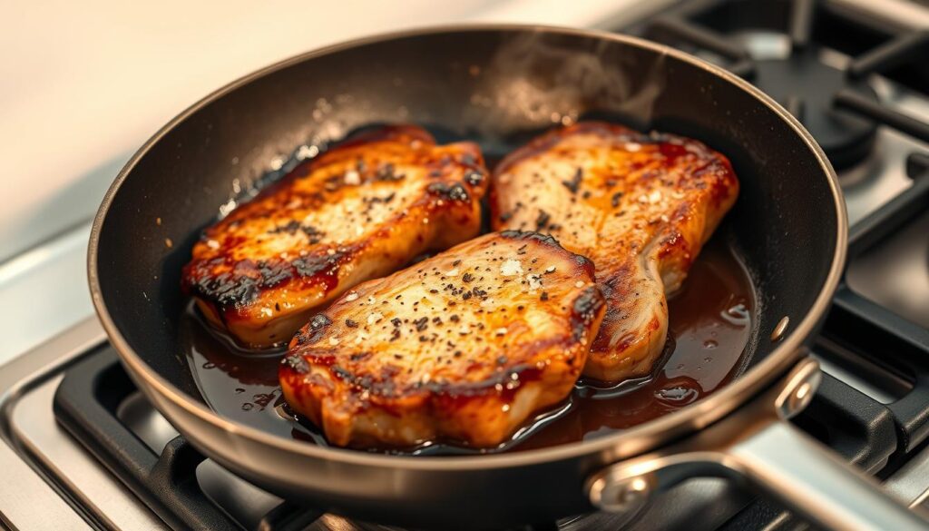 Koteletts in der Pfanne braten