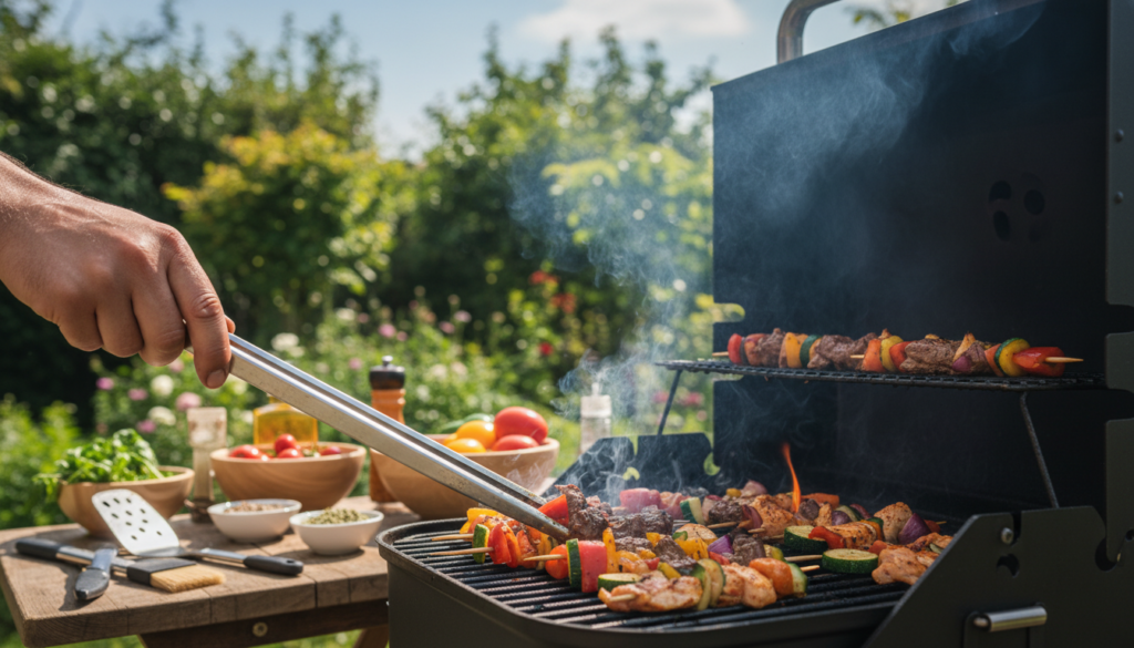 Kochpinzette beim Kochen und Grillen